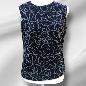 Laura Ashley Women's Petite Sleeveless Chain Pattern Top/Tank Pullover (Sz PS??)